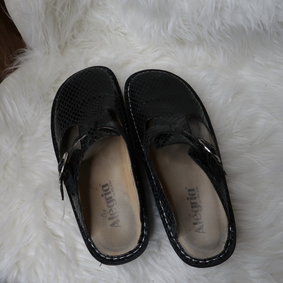 Alegria ALG-701 Slip On Comfort Mules Clogs Black - Picture 3 of 8